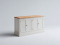 Sideboard Holz 160x45x85 cm Weiß und Natur 4 Türen Modernes Design
