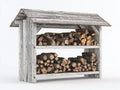 Kaminholzregal Holz 150x40x150 cm - Grau - rustikales Brennholzlager mit Dach