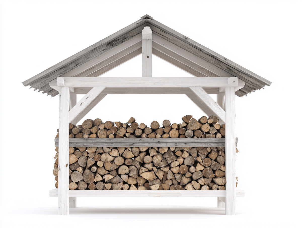 Kaminholzregal 180x60x180 cm Holz Weiß Modernes Design