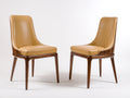 Esszimmerstühle Polsterstühle Lederoptik 58x60x82 cm - cognac und natur - modernes Design