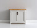 Sideboards 120x40x85 cm Holz Weiß Naturholz Türen Modernes Design