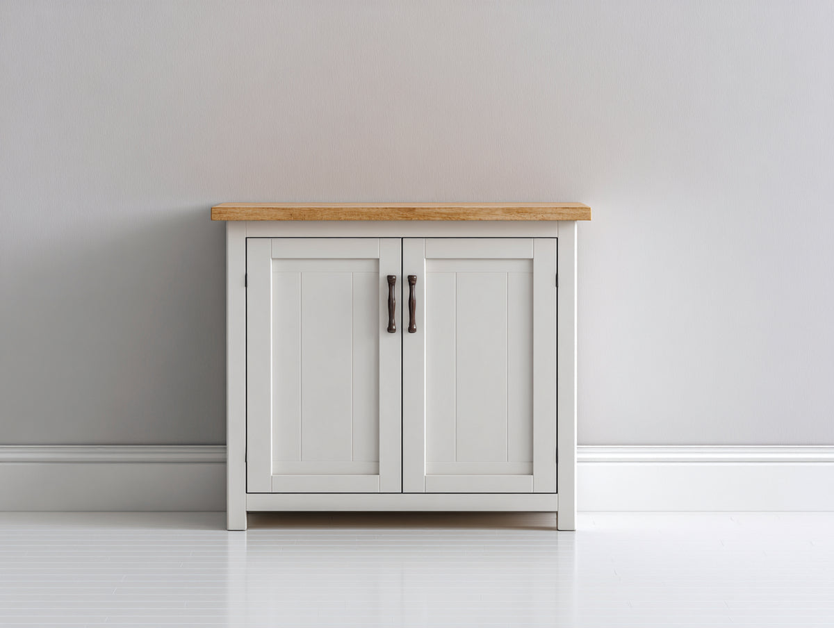 Sideboards 120x40x85 cm Holz Weiß Naturholz Türen Modernes Design