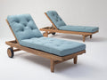 Sonnenliege 2er Set Holz 200x70x45 cm Hellblau Gepolstert Verstellbar Garten Terrasse Komfortables Design