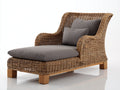 Sonnenliege 200x80x85 cm Rattan Geflecht Grau Braun Outdoor Design