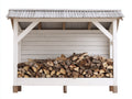Kaminholzregal Holz 180x40x120 cm Weiß Überdacht Außenbereich Modernes Design