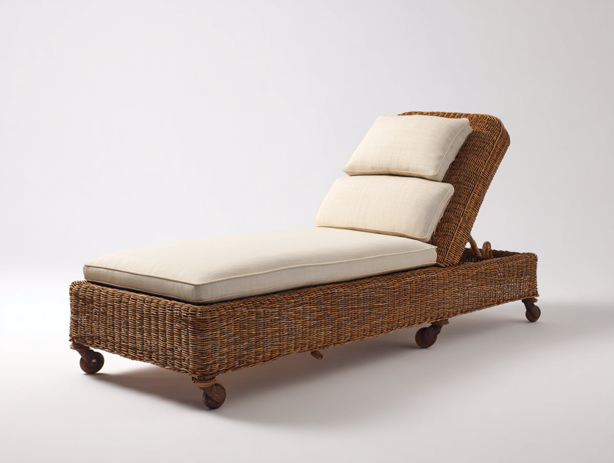 Sonnenliege Polyrattan 200x80x75 cm Braun Beige Gepolstert Verstellbar Garten Terrasse Modernes Design