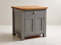 Sideboards Holz 100x40x90 cm Grau mit zwei Türen einer Schublade und Holzplatte modernes Design