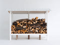 Kaminholzregal Holz 180x45x120 cm - Weiß - Überdachte Lagerung für Garten und Außenbereich