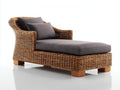 Sonnenliege Polyrattan 200x70x70 cm Braun Grau Gepolstert Garten Terrasse Modernes Design