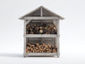 Kaminholzregal Holz 120x45x180 cm - Grau - Klassisches Design für Außenbereich