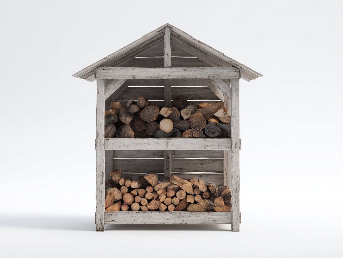 Kaminholzregal Holz 120x45x180 cm - Grau - Klassisches Design für Außenbereich