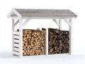 Kaminholzregal Holz 180x45x120 cm - Weiß - Klassisches Design für Außenbereich