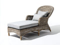 Sonnenliege 200x80x85 cm Rattan Geflecht Grau Naturfarben Outdoor Design
